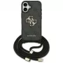 Guess 4G Big Logo Cord Strap Crossbody Funda para Apple iPhone 17, Negro