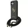 Guess 4G Big Logo Cord Strap Crossbody Funda para Apple iPhone 17, Negro