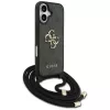 Guess 4G Big Logo Cord Strap Crossbody Funda para Apple iPhone 17, Negro