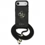 Guess 4G Big Logo Cord Stap Crossbody Funda para iPhone Air, Negro