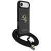 Guess 4G Big Logo Cord Stap Crossbody Funda para iPhone Air, Negro