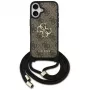 Guess 4G Big Logo Cord Stap Crossbody Funda para iPhone 17 Marrón