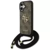 Guess 4G Big Logo Cord Stap Crossbody Funda para iPhone 17 Marrón