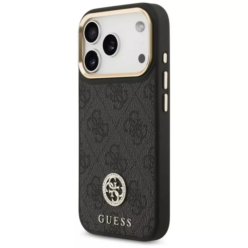 Funda MagSafe Guess 4G Strass Logo para iPhone 17 Pro (negra)