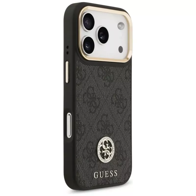 Funda MagSafe Guess 4G Strass Logo para iPhone 17 Pro (negra)