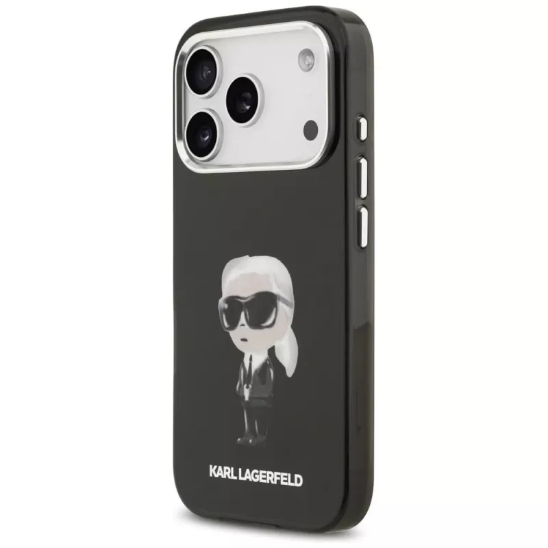 Funda MagSafe Karl Lagerfeld IML Aquarelle Karl & Logo para iPhone 17 Pro (negra)