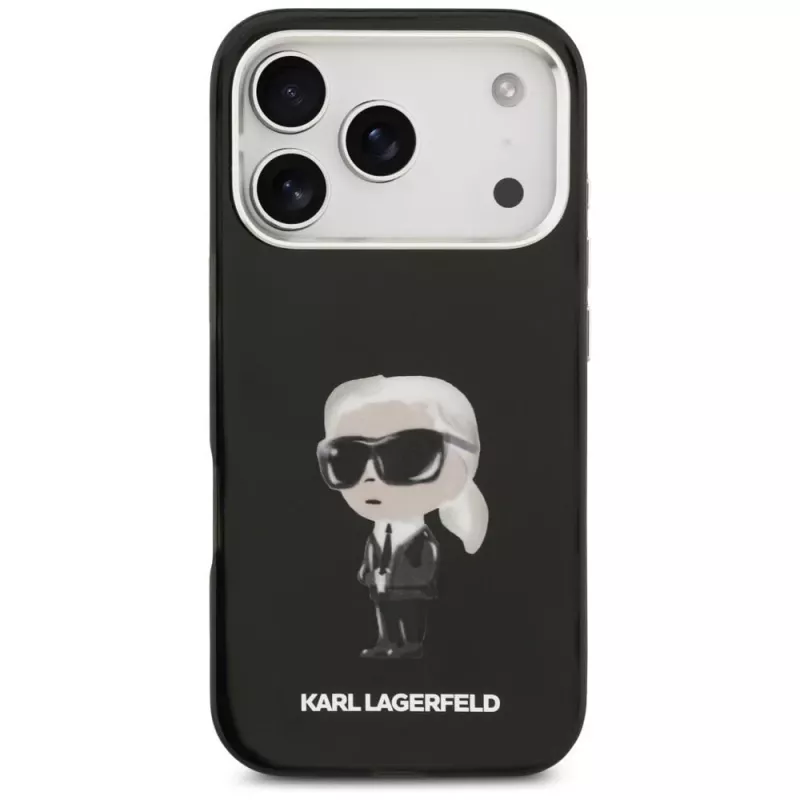 Funda MagSafe Karl Lagerfeld IML Aquarelle Karl & Logo para iPhone 17 Pro (negra)