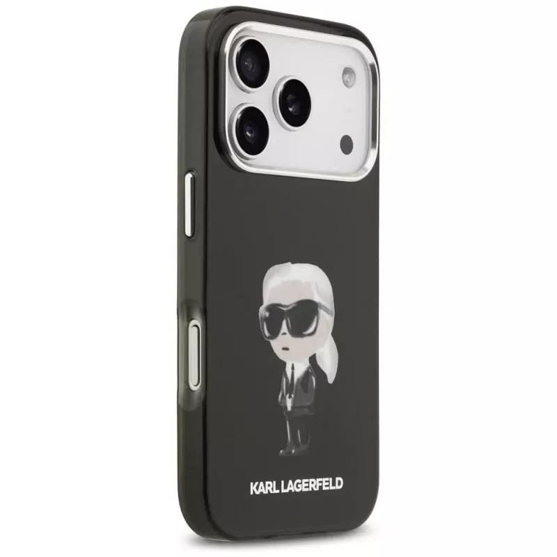 Funda MagSafe Karl Lagerfeld IML Aquarelle Karl & Logo para iPhone 17 Pro (negra)