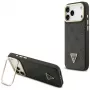 Funda MagSafe Guess 4G PU Triangle Logo & Stand Camera para iPhone 17 Pro Max negra
