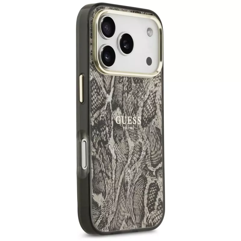 Funda MagSafe Guess Python Pattern para iPhone 17 Pro marrón