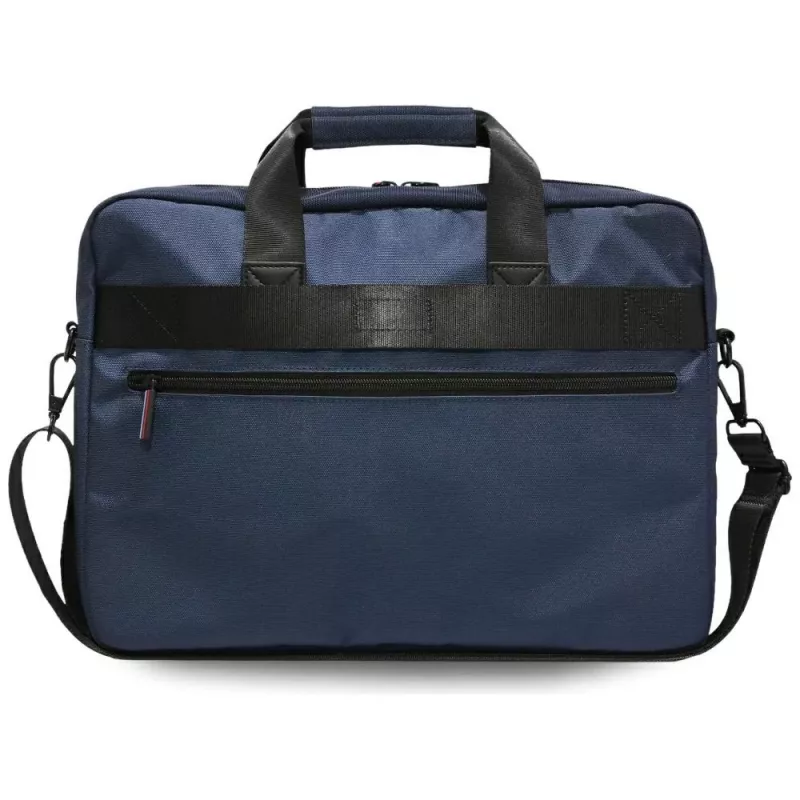 Bolso mensajero para portátil BMW Nylon con logo metálico, azul marino, 16 pulgadas