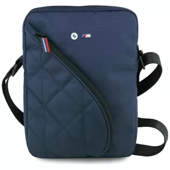 Bolso bandolera BMW Nylon con bolsillos y logo metálico, 10 pulgadas, azul marino