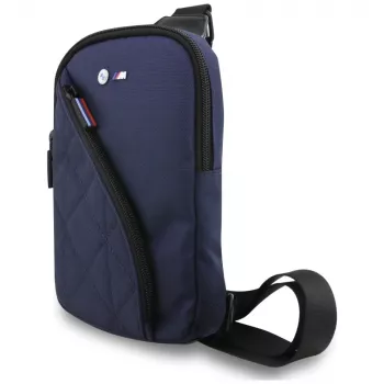 Bolso para teléfono bandolera BMW Nylon Pocket & Metal Logo azul marino