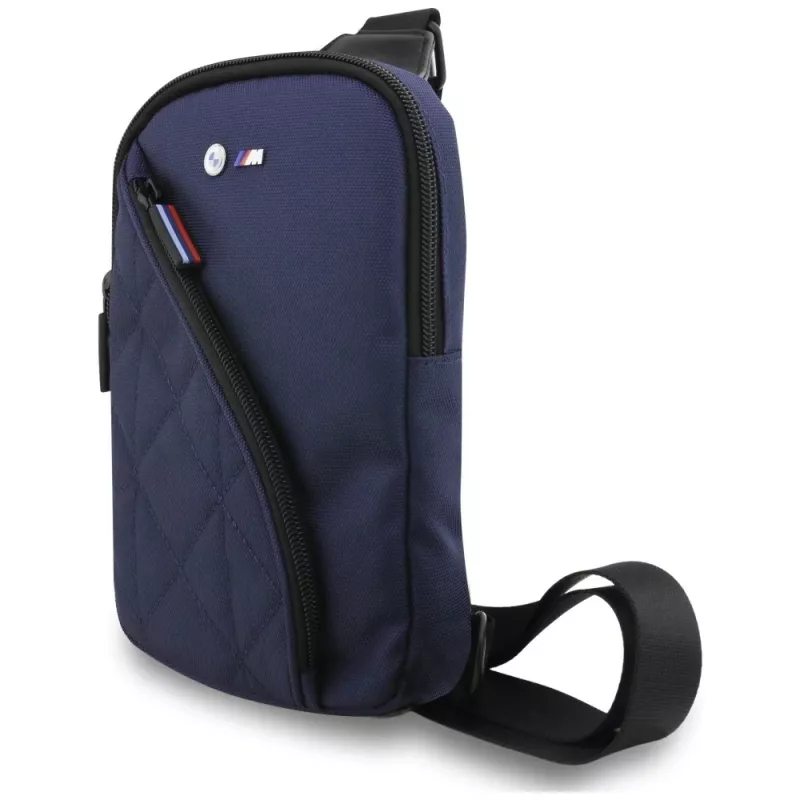 Bolso para teléfono bandolera BMW Nylon Pocket & Metal Logo azul marino
