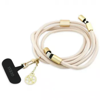 Guess Crossbody Strap 4G Charm - Correa universal para teléfono / Cable USB-C a USB-C 1,5 m (Beige)