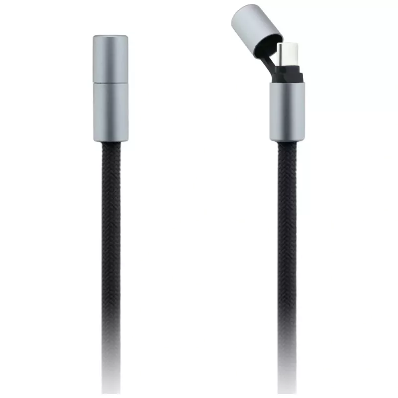 Karl Lagerfeld Ikonik Charm cable USB-C a USB-C con lanyard, 1,2 m, negro
