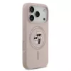 KARL LAGERFELD funda de silicona para Apple iPhone 17 Pro con MagSafe y anillo, rosa, colección Karl & Choupette