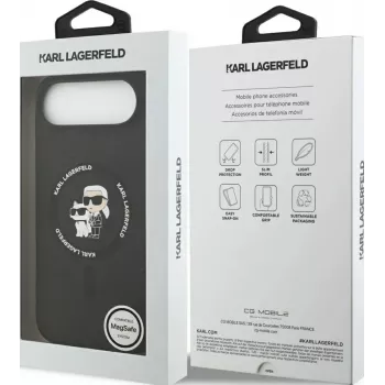 KARL LAGERFELD funda de silicona Karl & Choupette Ring MagSafe para Apple iPhone Air, negro