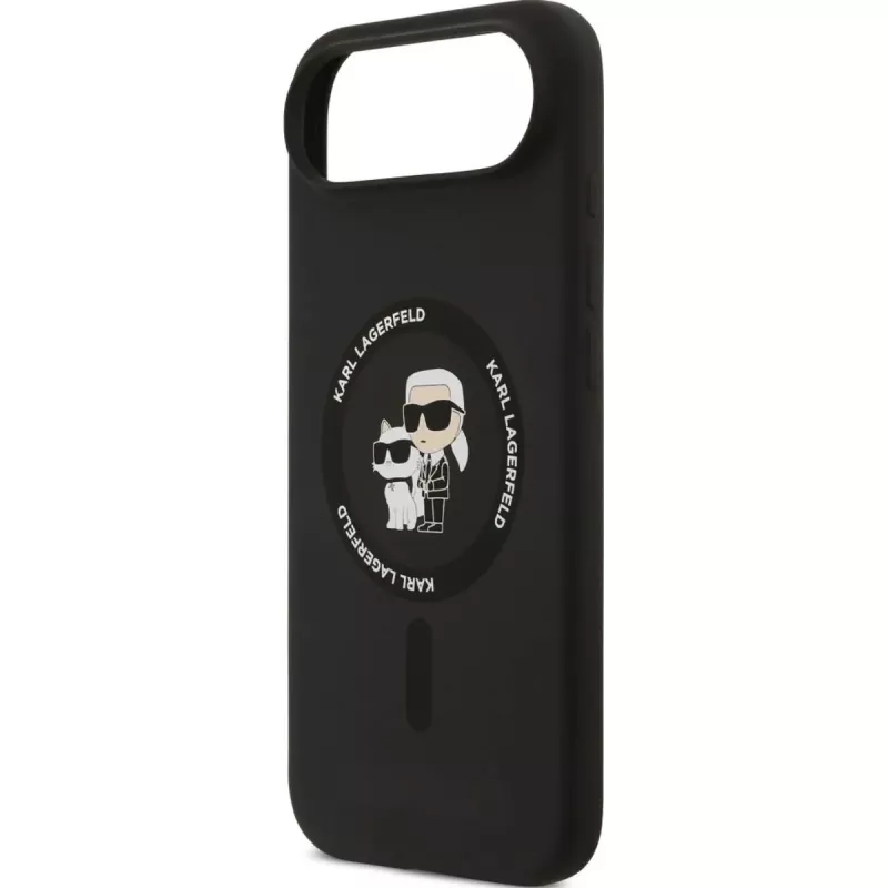 KARL LAGERFELD funda de silicona Karl & Choupette Ring MagSafe para Apple iPhone Air, negro