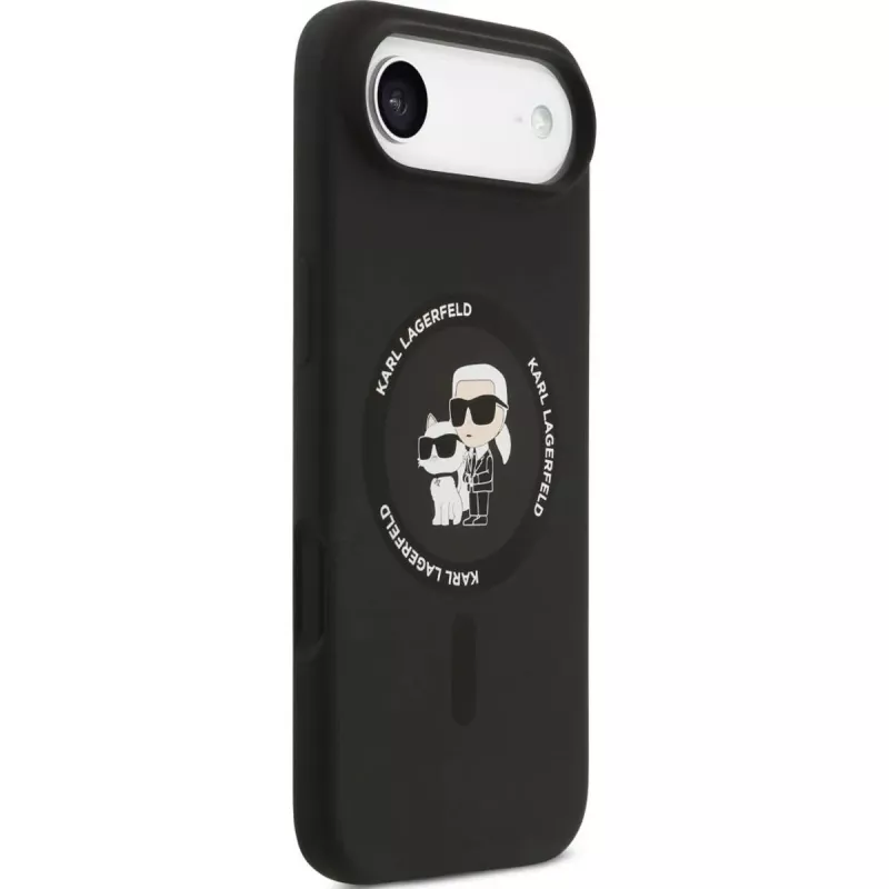 KARL LAGERFELD funda de silicona Karl & Choupette Ring MagSafe para Apple iPhone Air, negro