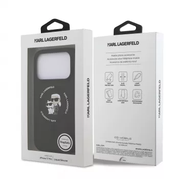 KARL LAGERFELD funda de silicona Karl & Choupette Ring MagSafe para Apple iPhone 17 Pro negro