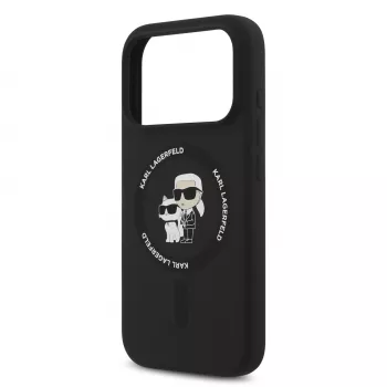 KARL LAGERFELD funda de silicona Karl & Choupette Ring MagSafe para Apple iPhone 17 Pro negro