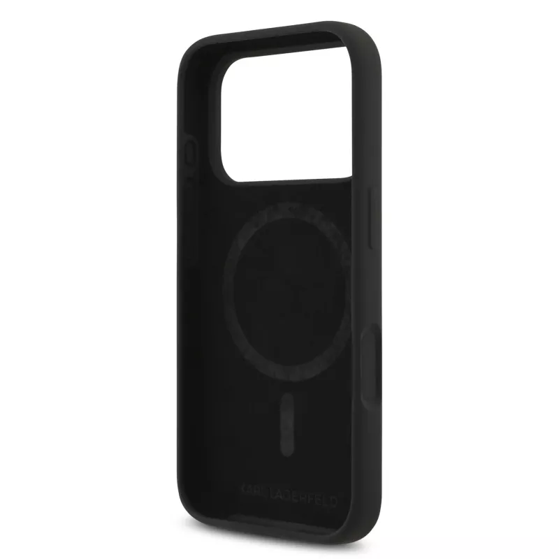 KARL LAGERFELD funda de silicona Karl & Choupette Ring MagSafe para Apple iPhone 17 Pro negro