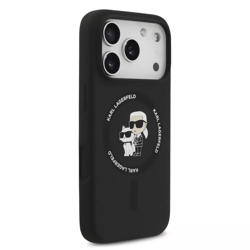 KARL LAGERFELD funda de silicona Karl & Choupette Ring MagSafe para Apple iPhone 17 Pro negro