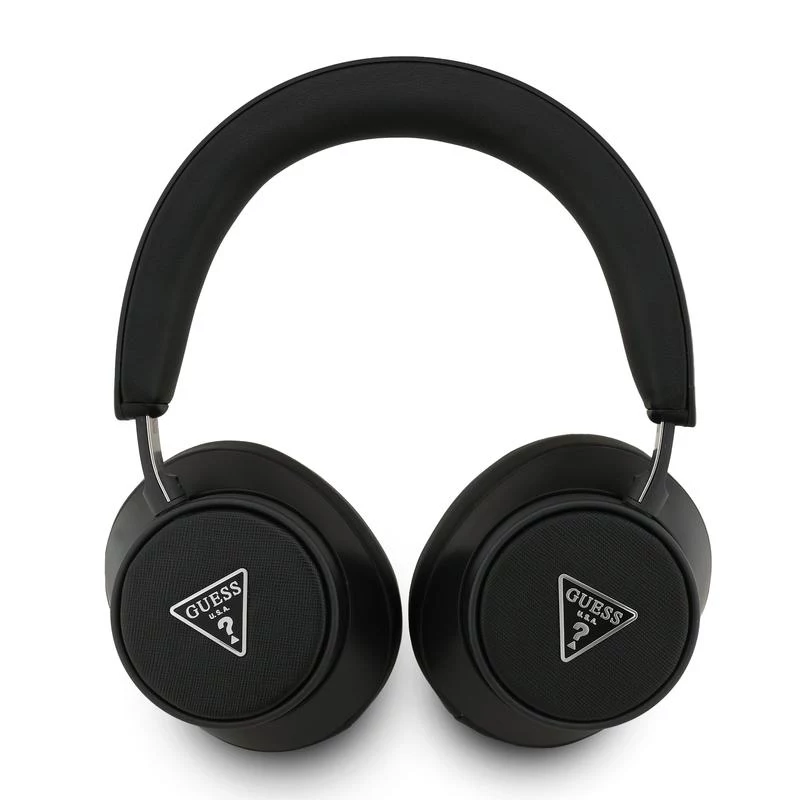 Guess auriculares Bluetooth over-ear ENC Saffiano Triangle Logo negros