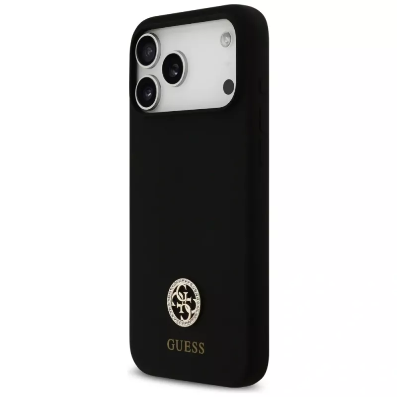 Guess funda MagSafe Silicone Logo Strass 4G para iPhone 17 Pro Max negro