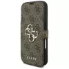 Guess funda tipo libro 4G Metal Logo para Apple iPhone 17 Pro, marrón