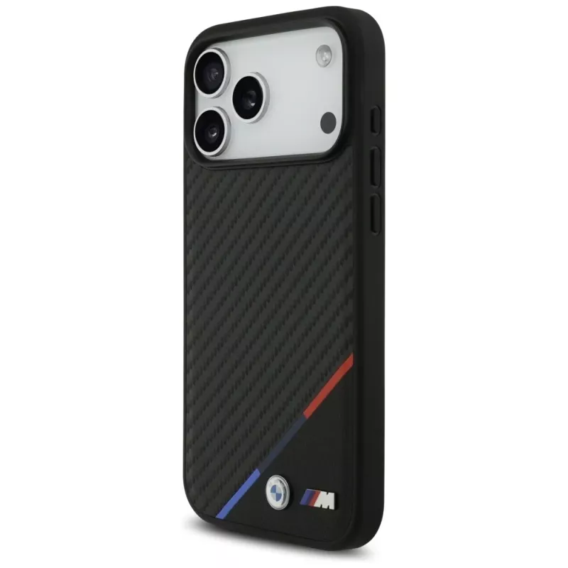 BMW funda MagSafe M Carbon Tricolor Line para iPhone 17 Pro Max negro