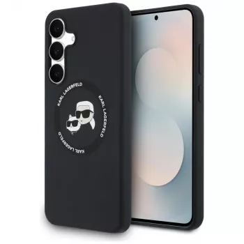 Karl Lagerfeld funda de silicona Karl & Choupette Heads MagSafe para Samsung Galaxy S25 FE negro