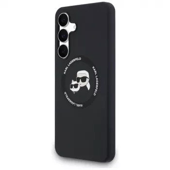 Karl Lagerfeld funda de silicona Karl & Choupette Heads MagSafe para Samsung Galaxy S25 FE negro