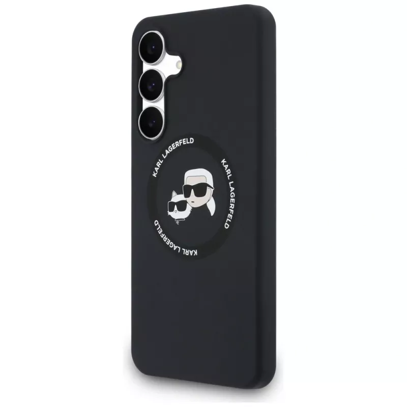 Karl Lagerfeld funda de silicona Karl & Choupette Heads MagSafe para Samsung Galaxy S25 FE negro