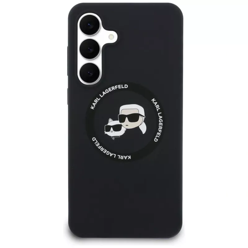 Karl Lagerfeld funda de silicona Karl & Choupette Heads MagSafe para Samsung Galaxy S25 FE negro