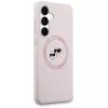 KARL LAGERFELD funda de silicona Karl & Choupette Heads MagSafe para Samsung Galaxy S25 FE rosa