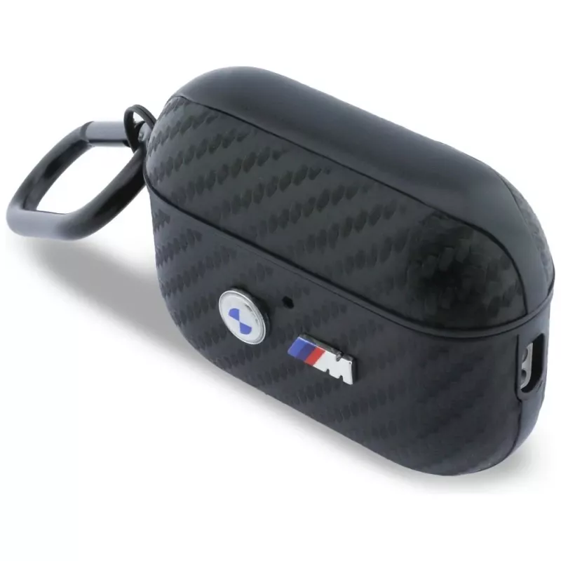 Funda protectora BMW Carbon Metal Logo para Apple AirPods Pro 3, negro