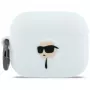 Funda KARL LAGERFELD Silicone Karl Head 3D para AirPods Pro 3, blanca