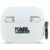 Funda KARL LAGERFELD Silicone Karl Head 3D para AirPods Pro 3, blanca