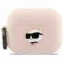 Funda de silicona Karl Lagerfeld Choupette Head 3D para AirPods Pro 3, rosa