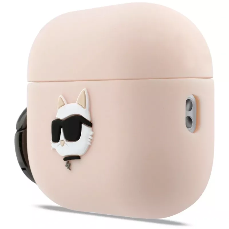 Funda de silicona Karl Lagerfeld Choupette Head 3D para AirPods Pro 3, rosa