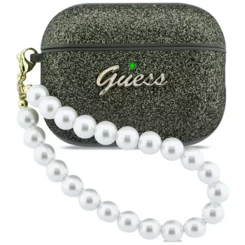 Funda Guess Glitter Pearl Strap para AirPods Pro 3, caqui