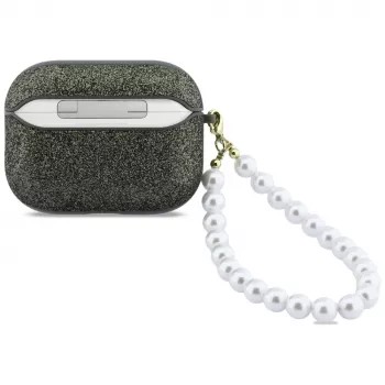 Funda Guess Glitter Pearl Strap para AirPods Pro 3, caqui