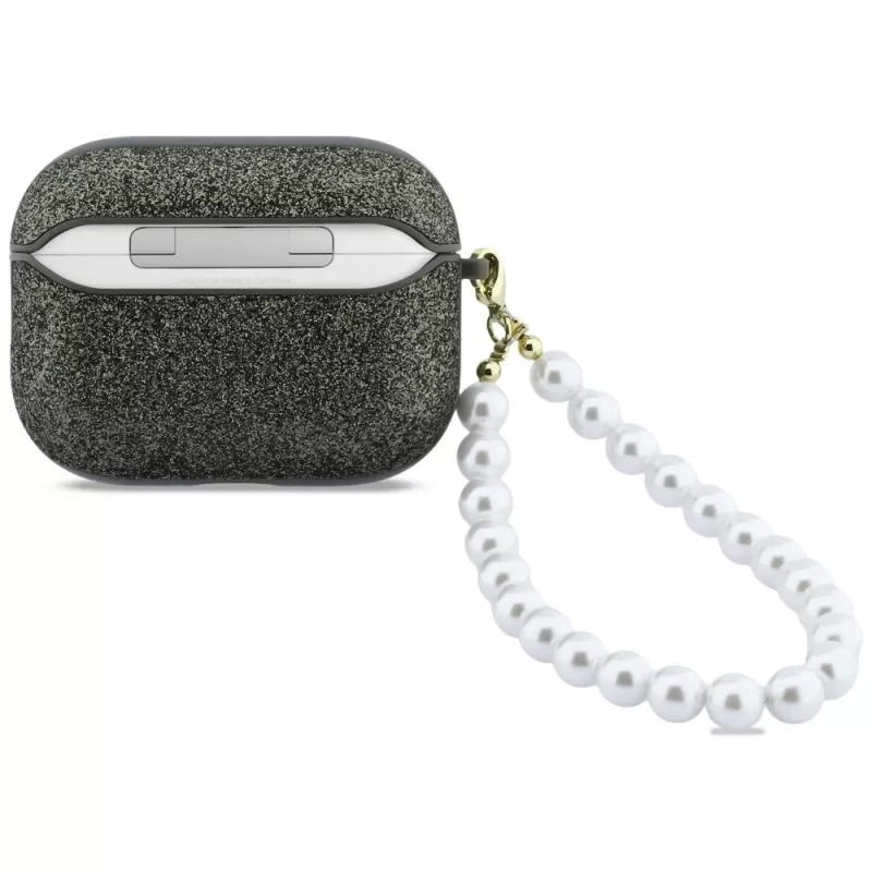 Funda Guess Glitter Pearl Strap para AirPods Pro 3, caqui