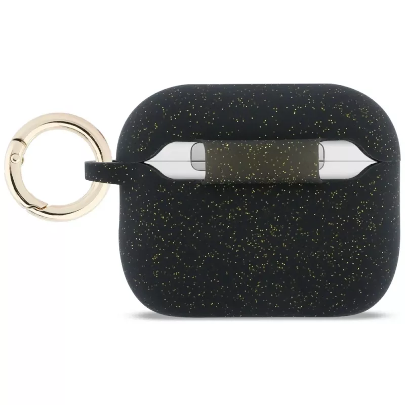 Funda de silicona Guess Glitter Ring para AirPods Pro 3, negro