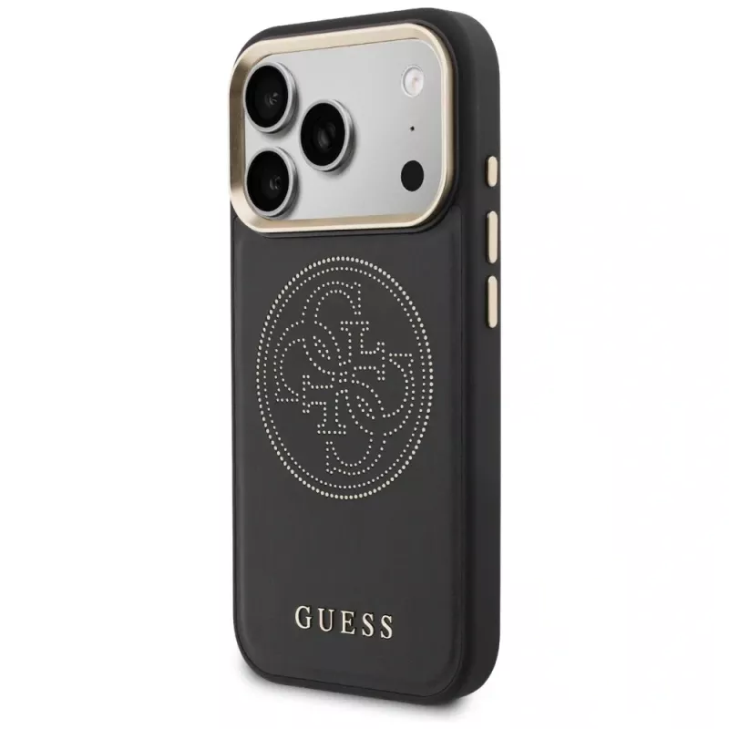 Funda Guess Perforated 4G MagSafe para iPhone 17 Pro, negra