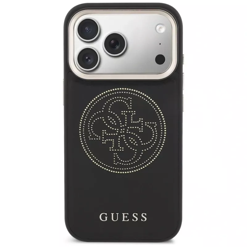Funda Guess Perforated 4G MagSafe para iPhone 17 Pro, negra
