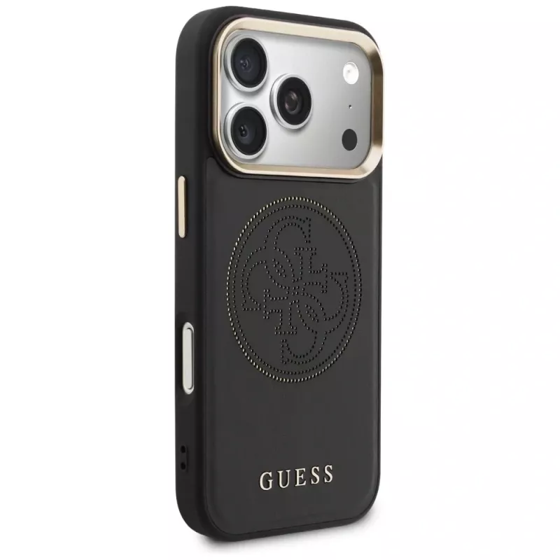 Funda Guess Perforated 4G MagSafe para iPhone 17 Pro, negra