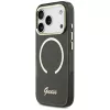 Funda Guess IML Script Metal MagSafe para Apple iPhone 17 Pro, negra